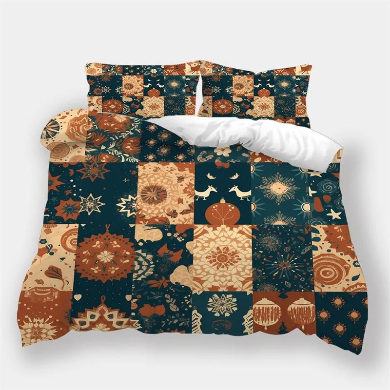 Comforter Microfiber Bedding Sets For King Size Christmas Snowflakes Queen Snow Deer Comforter bed Set For Teen Boy