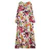 Real Spring New Literary Large Size Loose Printing Round Neck Long Sleeve Dress Women's Long Dress