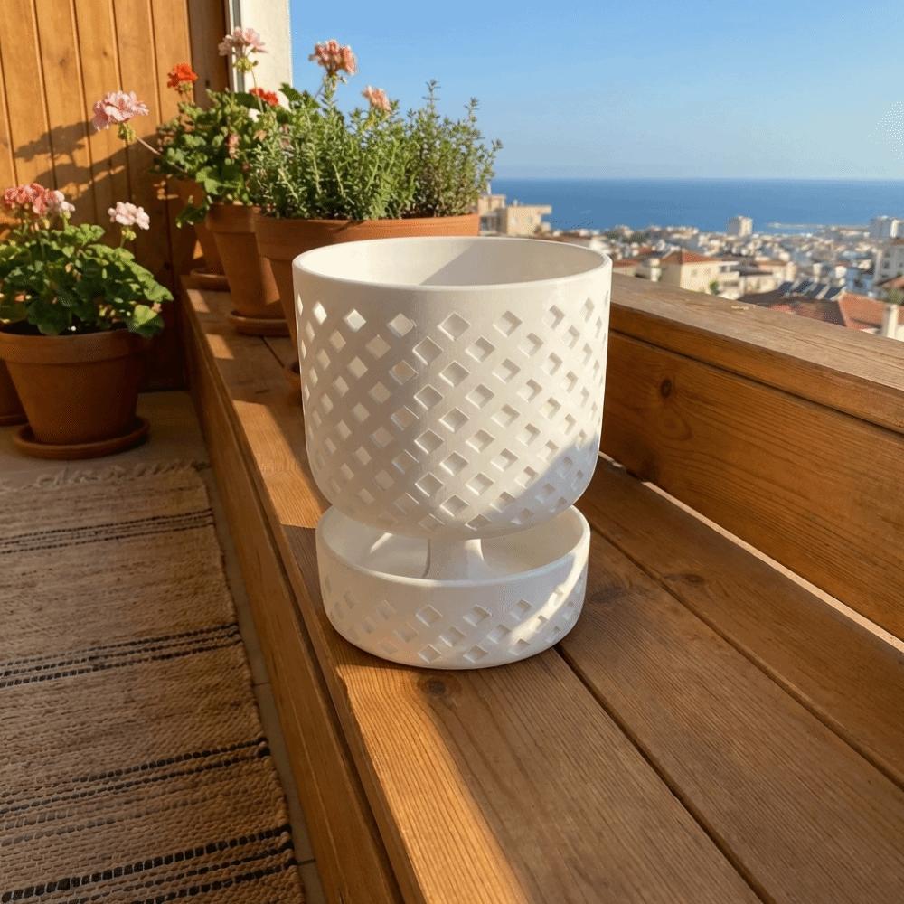 Root Control 3D Printed Flower Pot Plastic Green Onion Pots Eco-Friendly Plant Containers Indoor