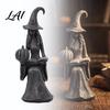 Weighted Stable Base Ornament Pumpkin Witch Ornament Halloween Gothic Style Tabletop Figurine Retro Lightweight Easy Storage Figurine PLA Statue for