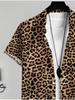 Men's Casual Leopard - Printed Short - Sleeve Shirt, Polyester Material, Mixed Color, Multiple Specifications Available, Fashionable & Comfortable,