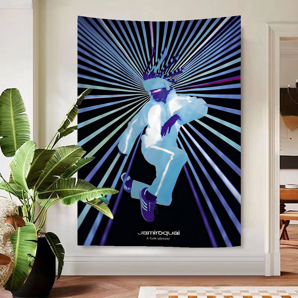 

Rock Band Jjamiroquais Tapestry Art Printing Cheap Hippie Wall Hanging Bohemian Wall Tapestries Mandala Art Home Decor 74x94cm(29x37in)