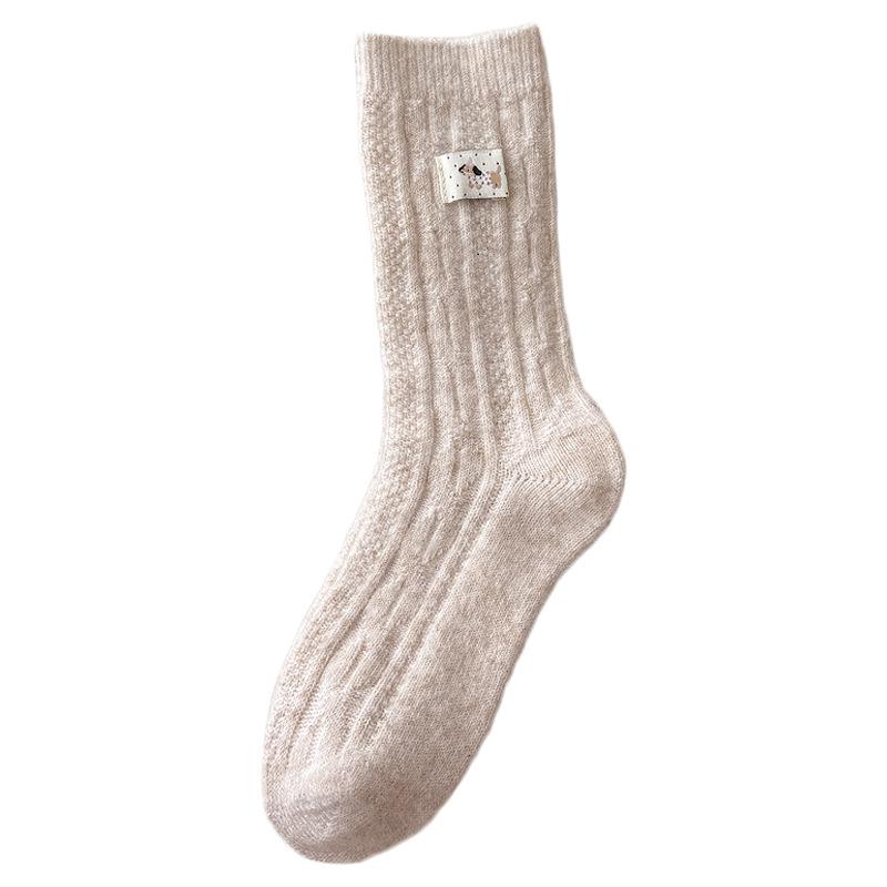 Wool Socks Children'S Stacking Socks Winter Warm, Piled And Thickened Internet Celebrity Explosion Cute Cloth Label Dachshund Dog Medium Tube Socks