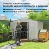 Garden Storage Shed, Metal Outdoor Storage Shed House with Foundation Kit, Ventilation, Doors, 9 X 6FT, Silver
