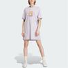 Adidas Originale Cartoon Logo Print Sport Rundhals Kurzarm Kleid Damen Kleider Hellrosa Lila IN4139