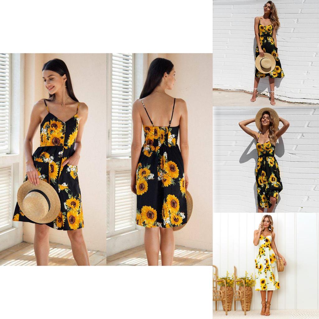 Stylish Summer Women's Backless Dress With Button Detail And V Neckline In Beige And Blue