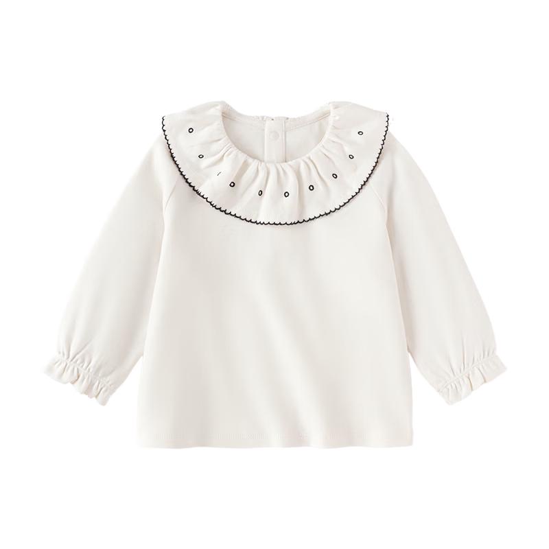 Baby Girls' Pure Cotton Ruffle Collar T-Shirt