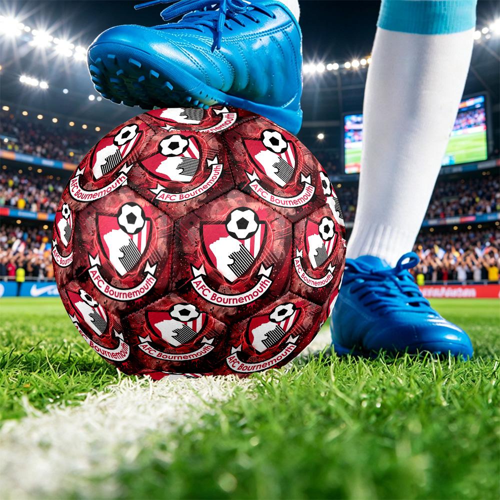 Bournemouth FootballPrinted Size 5 Soccer Ball, Anti Slip Adult Match Football Souvenir for Football Fans