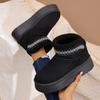 Fashion Vintage Chunky Platform Snow Boots Women Anti Slip Short Plush Warm Winter Boots Woman Comfort Thick Sole Plush Ankle Booties