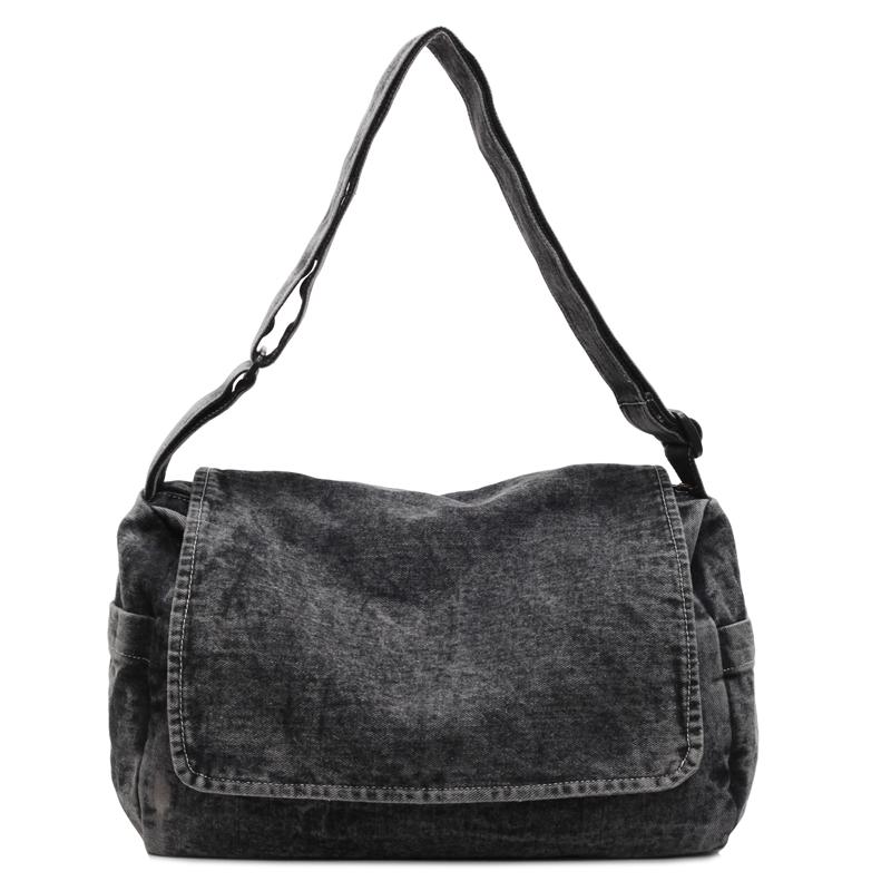 Men's Denim Bag Women's Large Capacity Lightweight Messenger Bag Student School Bag Crossbody Bag