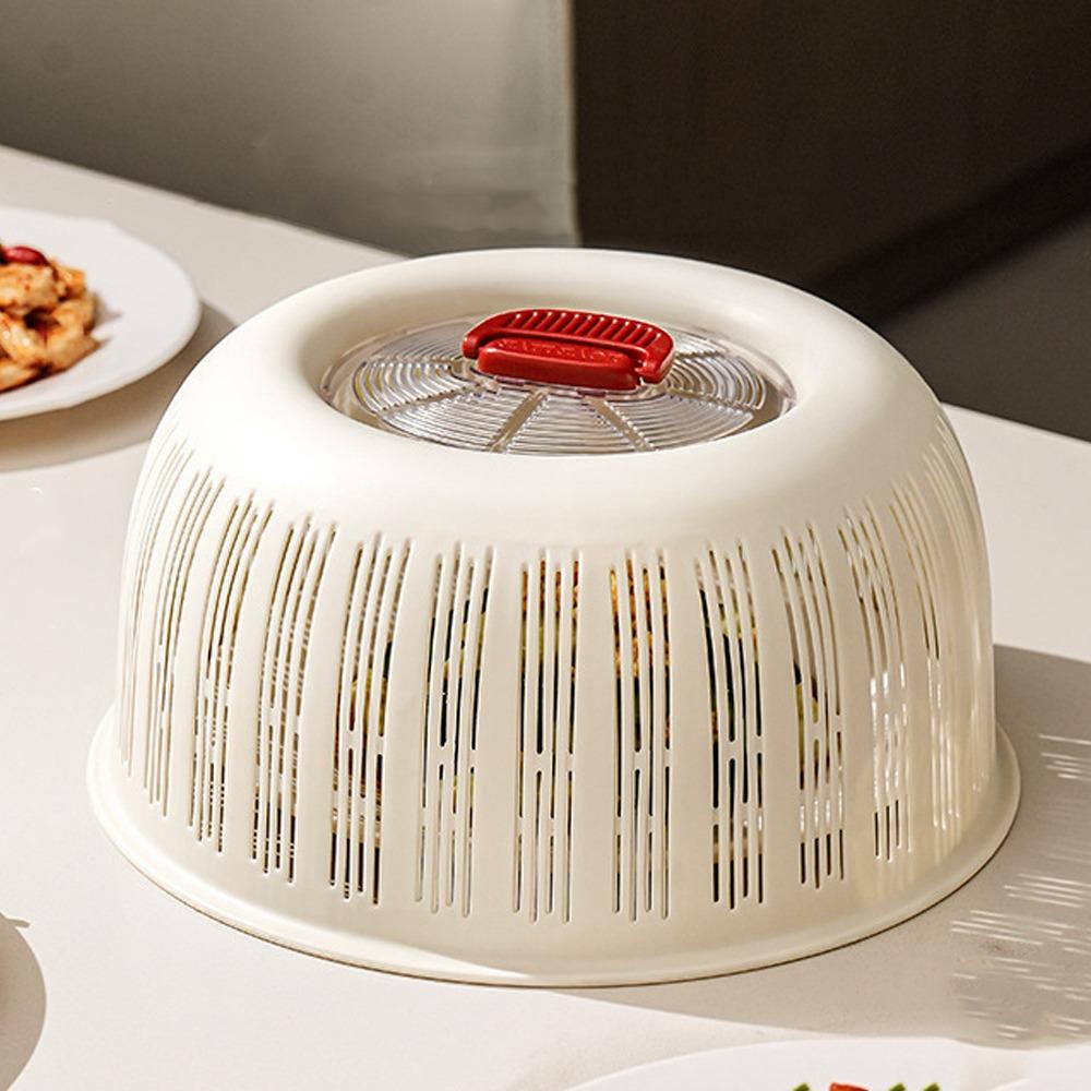 Heat Resistant Vegetable Food Cover Plastic Draining Basket Dust Proof Cover Food Protection красный