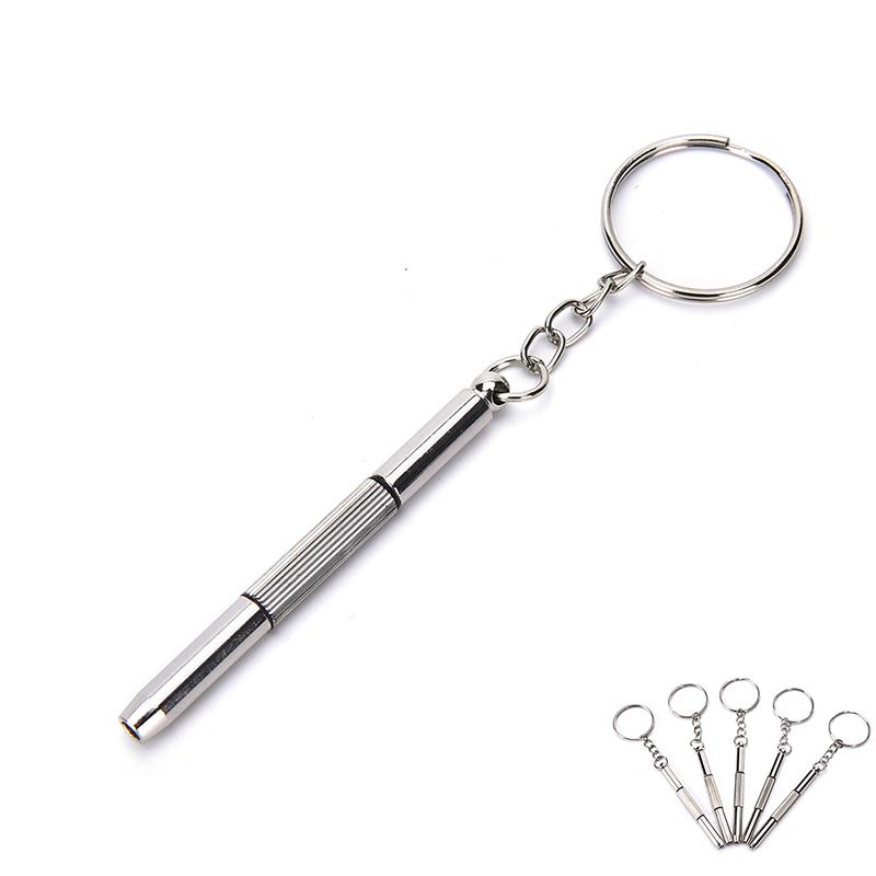 5Pcs Mini 3In1 Eyeglass Screwdriver Sunglass Watch Repair Kit Tool With Keychain,