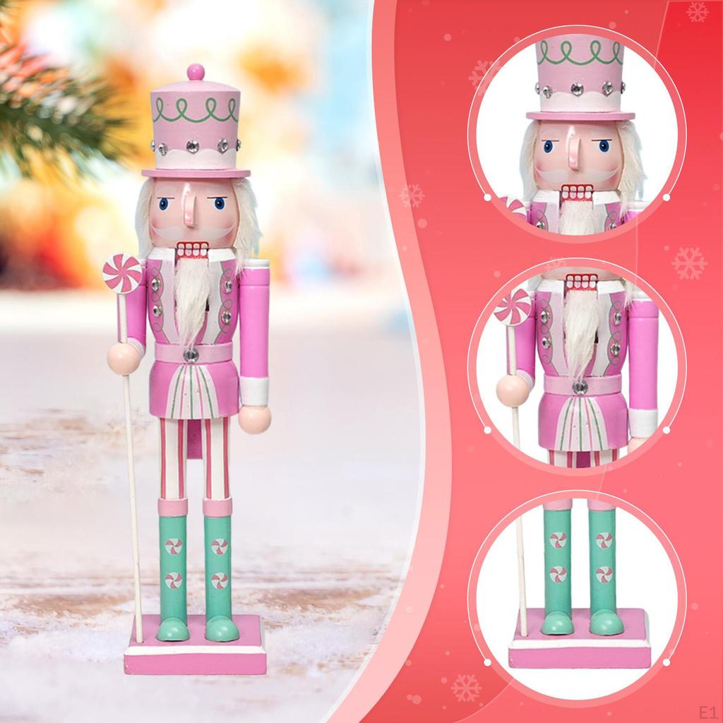 Hölzerne Nussknackerfigur Feiertagsbasteln Gastgeschenke,Klein,Dekorativ,Weihnachten