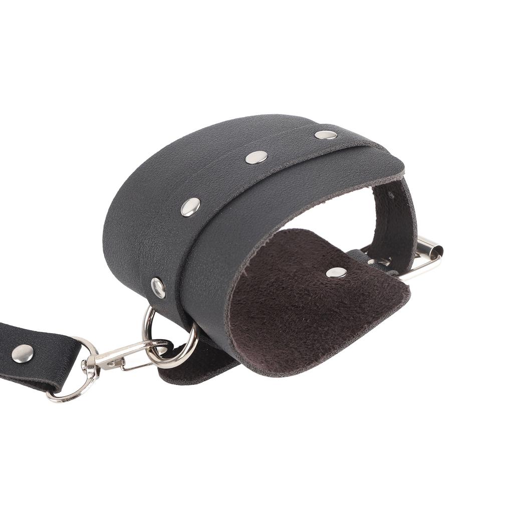 חגורת עור PU עם שרשרת ומנעול אבזם מתכת מתכוונן חגורת מותן קשורה סגנון אופנתי שחור