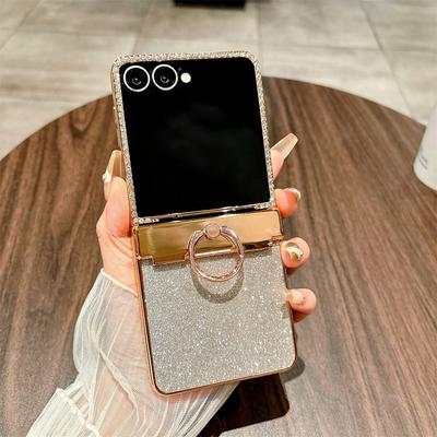 Funda para Samsung Galaxy Z Flip 7/6/5/4/3 con Protección de Bisagra y Soporte de Anillo Funda Delgada a Prueba de Golpes Dura Protectora de Cuerpo Completo Parachoques para Teléfono