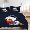 3pcs The Small Donald Duck Quilt Cover Set (1 Quilt Cover + 2 Pillowcases Without Pillow Core), High-Definition Printing for Home and Dormit