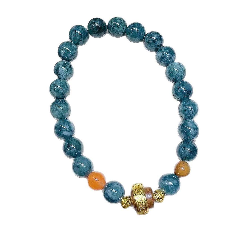 Natural Blue Water Jade Women's Bracelet - Creative Chinese Style Design