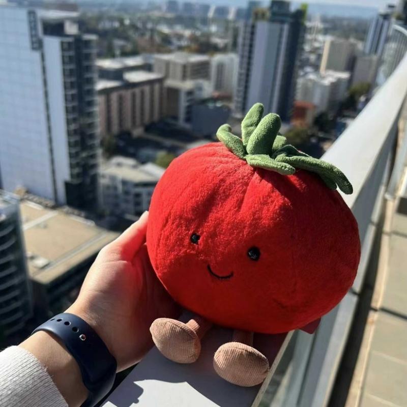Latest Simulation 17cm Fruits Plush Pillow Soft Stuffed Plush Toy Down Cotton Stuffed Tomato Plush Decor Kids Gift