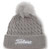 Titleist Cable Knit Pom-Pom Beanie, Light Gray, TH23WCKNP-0G1