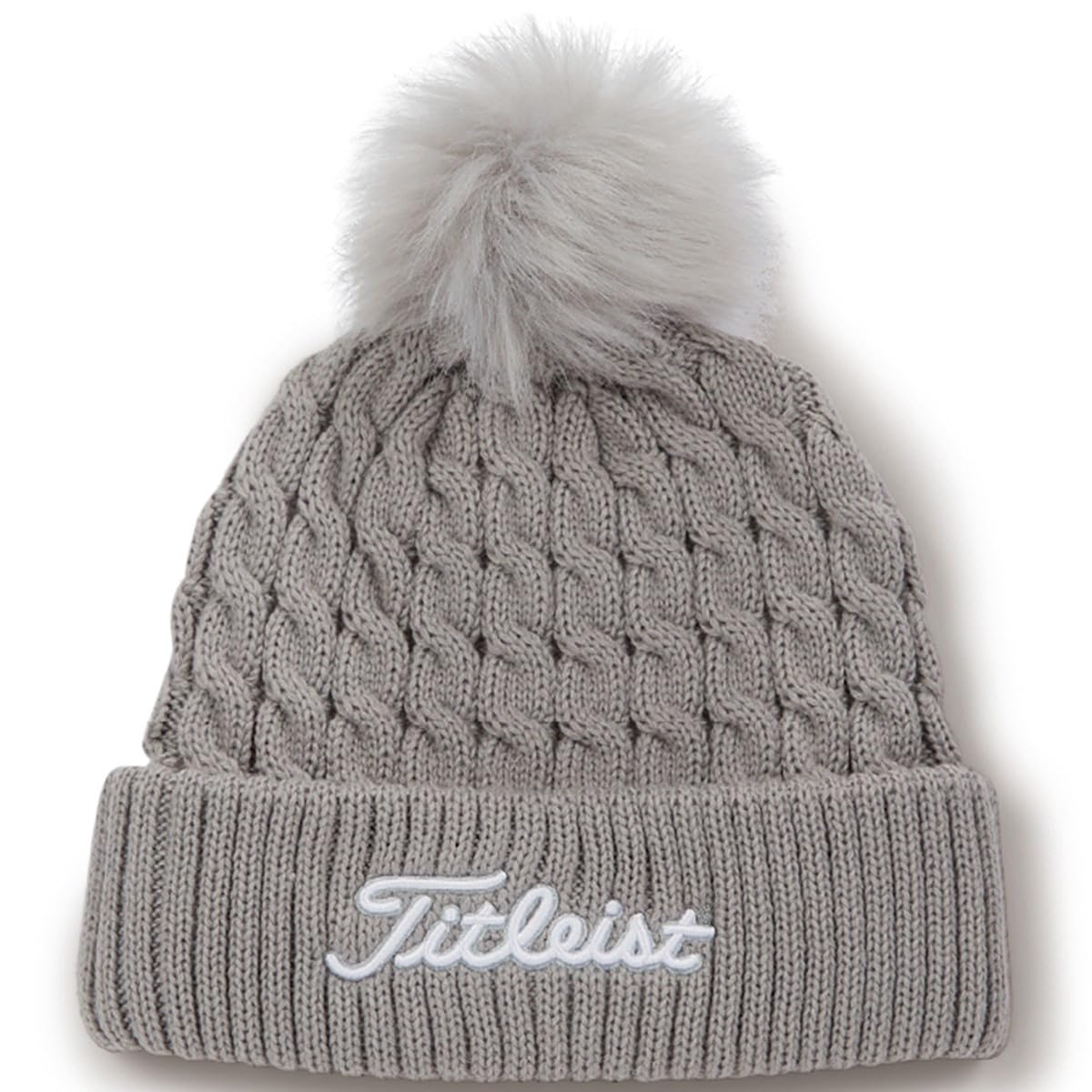 

Шапка-бини с помпоном Titleist Cable Knit, светло-серая, TH23WCKNP-0G1