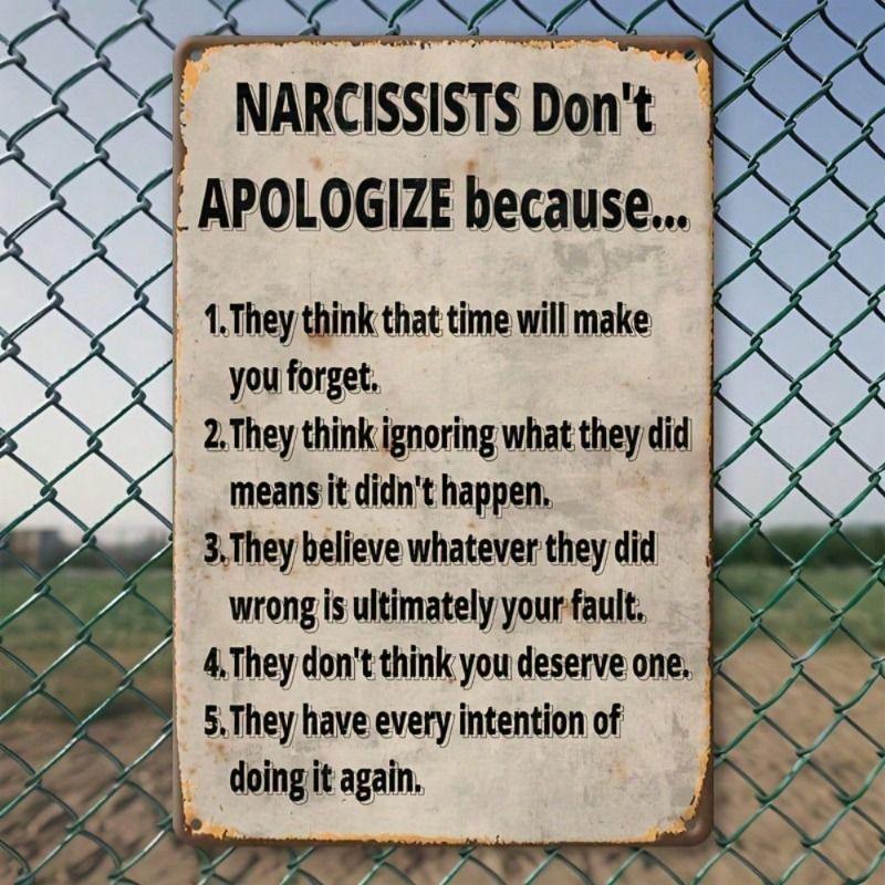 Vintage Metal Poster Don't Expect An Apology Wall Art Sign for Home Garage