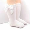 Infant Baby Girl Below Knee Socks, Solid Color Bow Decor Stockings Breathable Clothing Accessory Christmas Gift