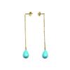 Orecchini - ZOQOYI - Argento 925 - Placcato oro giallo 18 carati - Turchese - Donna