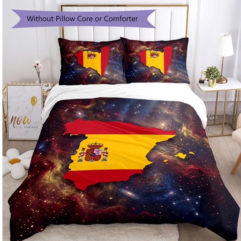 Set Lenzuola Stampate Caldo e Traspirante 3 Pezzi Spagna Calcio, Come Regalo per Inaugurazione Casa o Festa