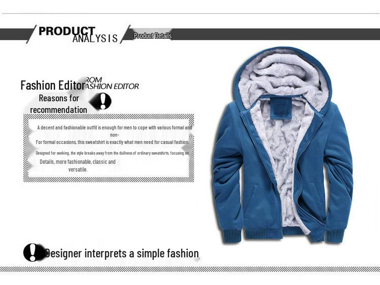 2021 Men's Thick Warm Hooded Fleece-lined Cotton Jacket