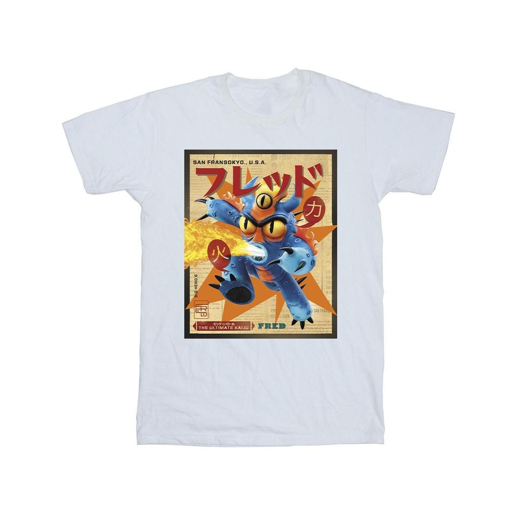 Disney Mens Big Hero 6 Baymax Fred Newspaper T-Shirt