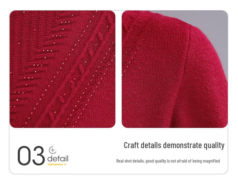 Women's Winter Half-High Collar Thick Knit Sweater for Mid-Aged and Elderly 5 New Styles