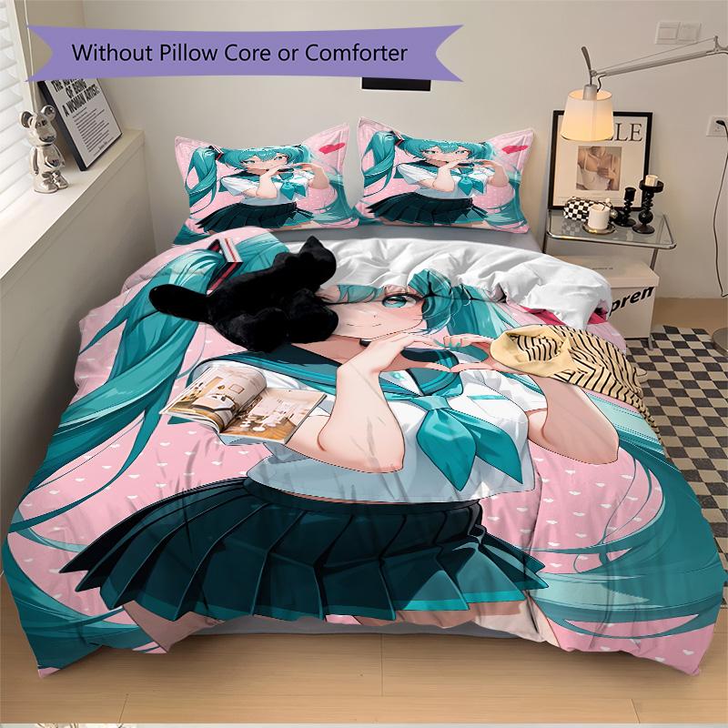 Heart Shape Gesture Print 3Pcs Bedding Setduvet Cover With 2 Bedropillowcase Home Birthday Gift