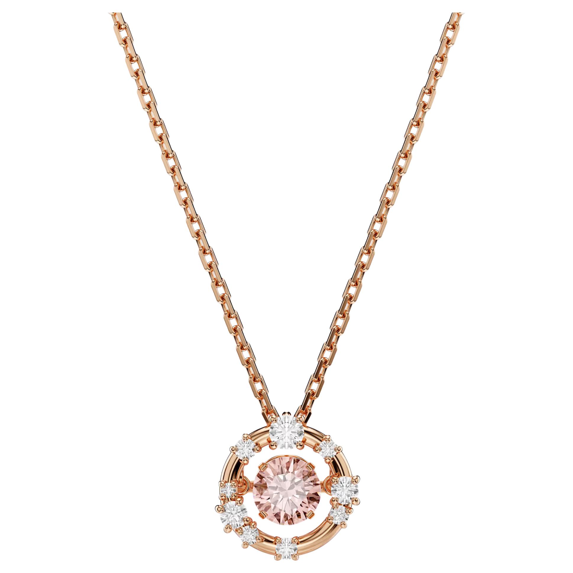 Swarovski Constella Delicate Design Cubic Zirconia Necklace Women necklace Rose-Gold Pink 5744244 Box (Random Color)