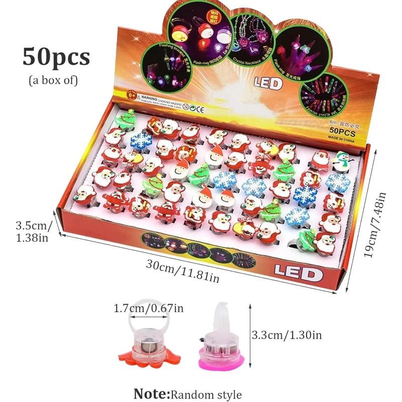 1/50/100 STÜCKE Weihnachten LED Ring Leuchtend Blinkende Fingerringe Leuchtende Magische Ringe Weihnachtsfeier Gastgeschenke Leuchtende Ringe Weihnachtsgeschenke