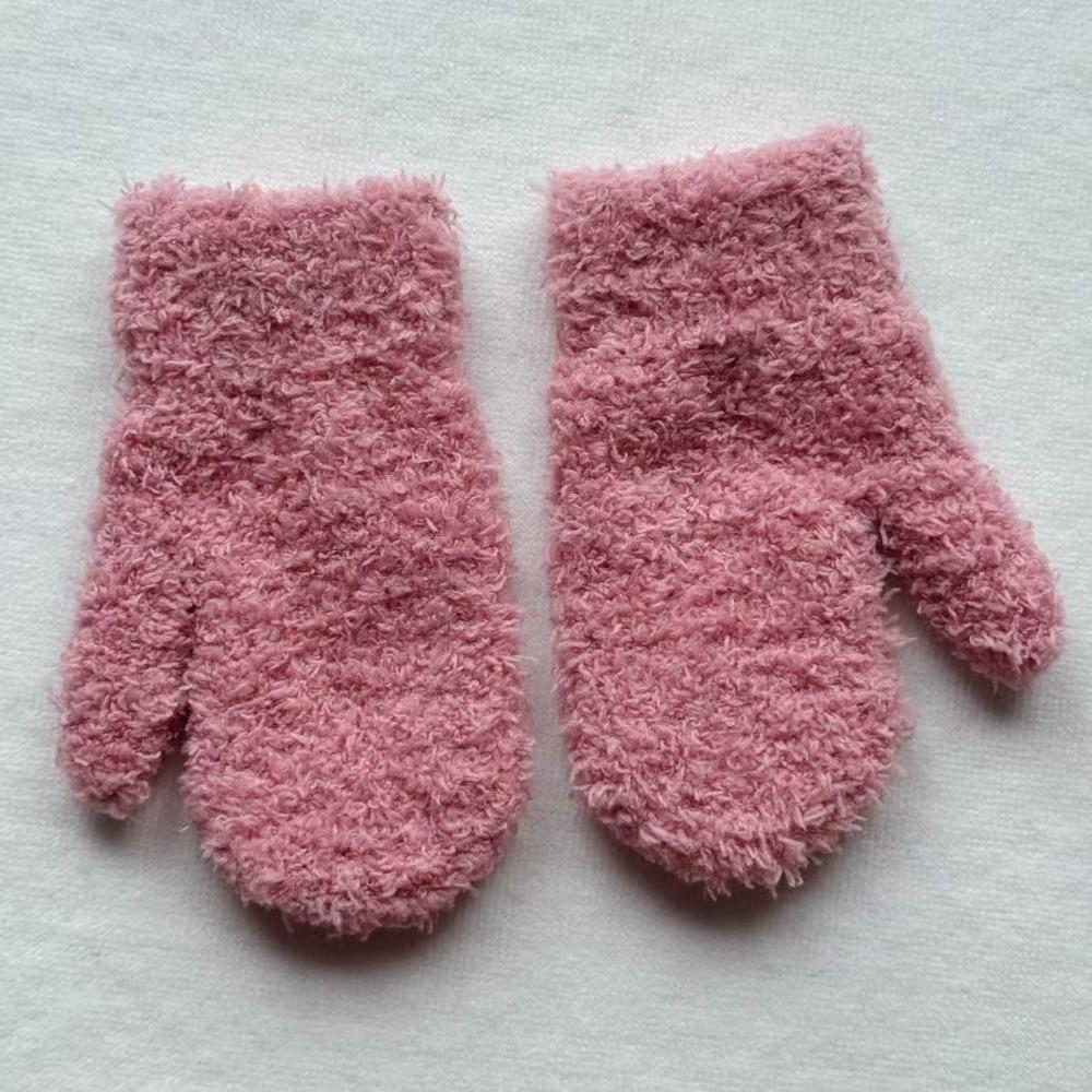 Solid Color Kids Warm Gloves Warm Full Finger Gloves New Short Gloves Kids