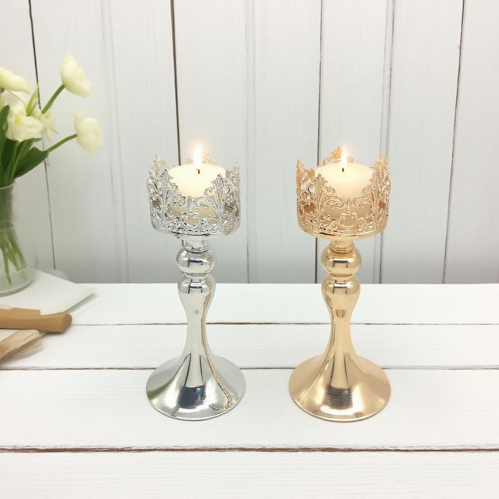 Nordic Iron Candlestick Holder Featuring Stable Base and Slim Waist for Wedding Dinner and Classic Home Ambiance