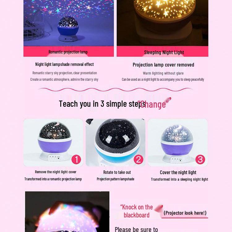 Milky Way Star Night Light: Anti-Glare Bedroom Star Projector & Birthday Gift