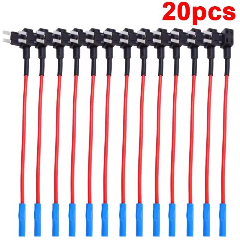 32V MINI SMALL MEDIUM Size Car Fuse Holder Add-a-circuit TAP Adapter Micro Mini Standard ATM Blade Fuse for Cars Vans 20/10/5pcs Fuses4
