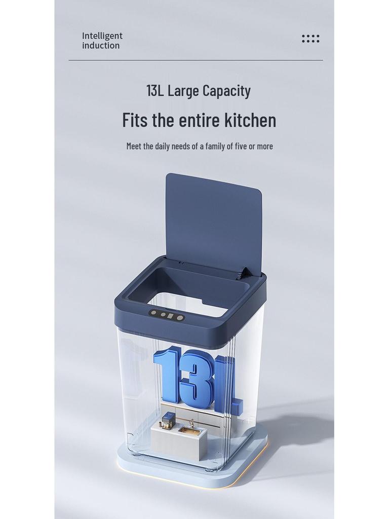 Automatic Smart Sensor Trash Can for Living Room and Bathroom - Minimalist Design with Touch-Free Lid Opening