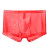 Men Boxers Breathable Elastic Mesh Low Waist Ice Silk Cooling Anti-septic See-through Men