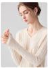 Damen Schlank geschnittener V-Ausschnitt Kaschmirpullover - Herbst/Winter Zopfmuster Langarm Einfarbige Basis Schicht