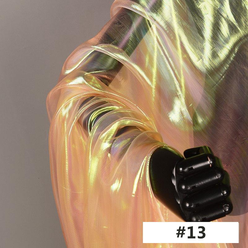 Laser Farbverlauf Organza Stoff Kleid DIY Handgemachtes Kleidungsstück Stoff Weiches Garn Bühnenhintergrund Dünner Stoff Nähen Farbverlauf Tüllstoff