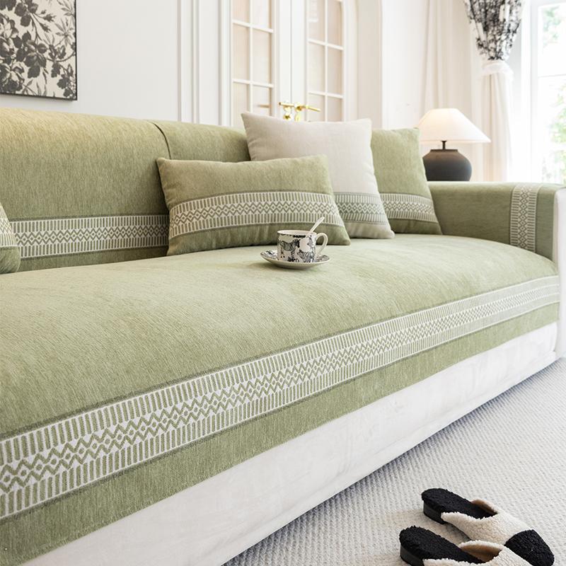 Solid Color Chenille Non-Slip Cat-Resistant Sofa Cushion, Modern Minimalist Style for Living Room and Bedroom Decor