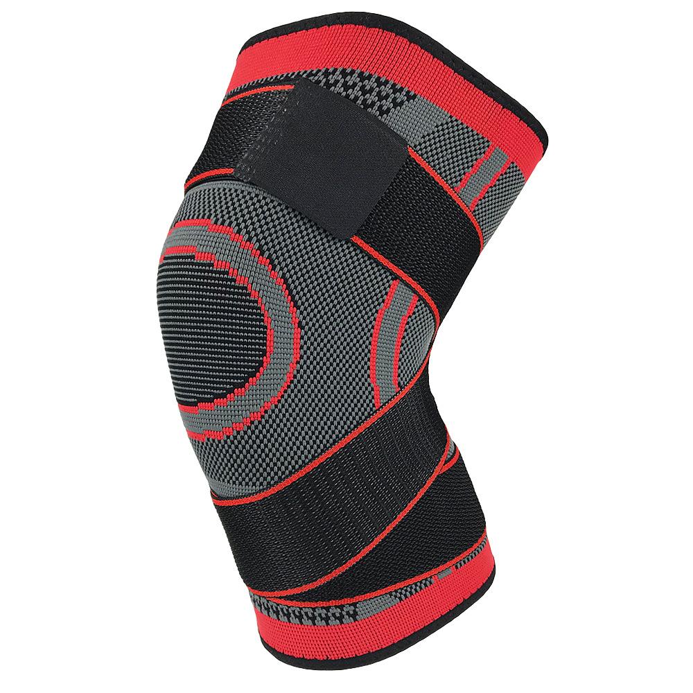 

Sports Fitness Pad Nylon Jacquard Knitted Knee Cover Winding Bandage Compression Leg Gaurd Collection High Quality Practical Daily Use Circle Jacquard Size5 красный