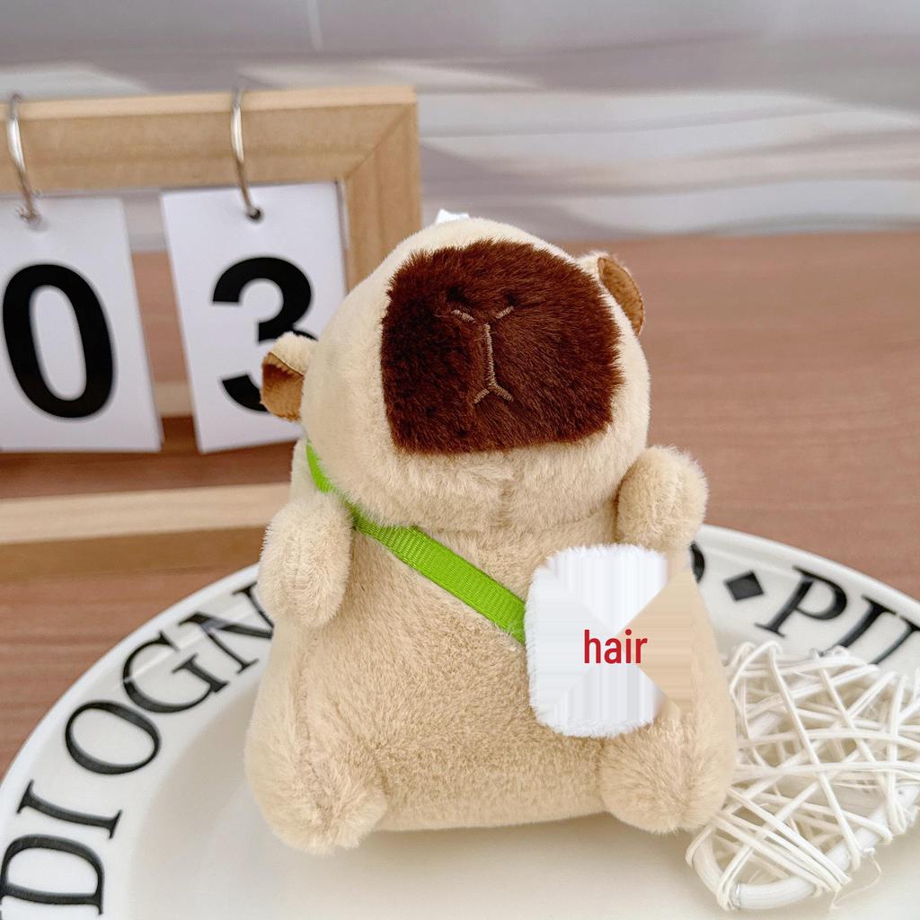 Capybara Plush Keychain Pendant - Cute Cartoon Bag Charm for Couples