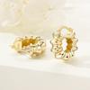 925 Golden French Style Organ Earrings Women Hoop Earring Anniversary Jewelry Trendy Gifts