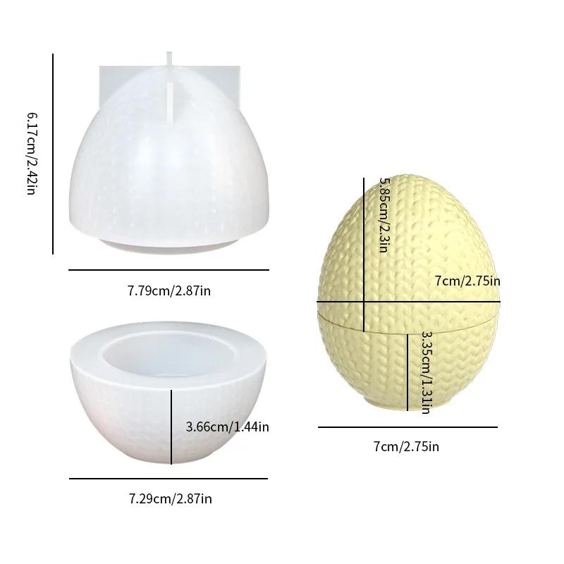 

DIY Knitting Yarn Egg Shaped Oval Silicone Mold for Resin Candle Making Gypsum Plaster Storage Jar Cup Molds