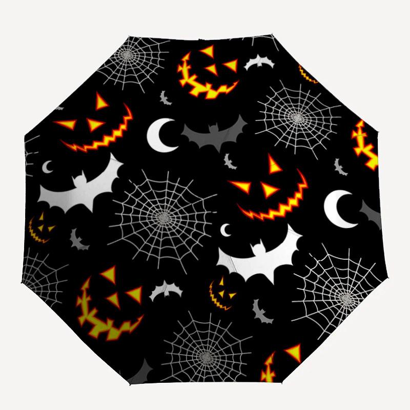 

1pc Halloween Pumpkins Automatic Folding Umbrella Compact 8 Rib Design, Durable Iron Frame for Travel, Outdoor, a0920086