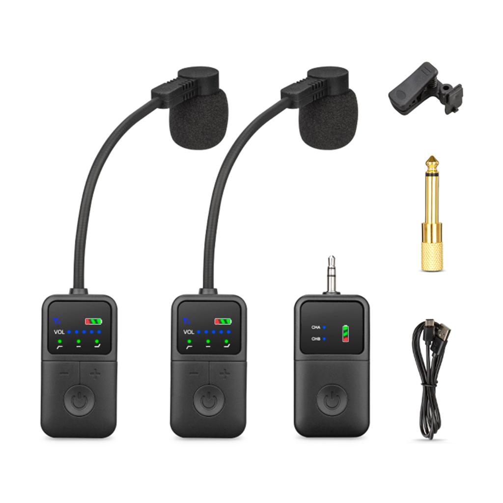 2.4GHz Wireless Sound Pickup Clip-on Instrument Microphone Clip Instrument Mic for Saxofone Professional Stage Performance