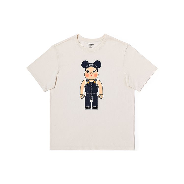 X BE@RBRICK Kollaboration FW23 Bequemes Rundhals-T-Shirt mit mehrfarbigem Print, kurzärmlig, Herren Oberteile Weiß LMT007013203492K14000
